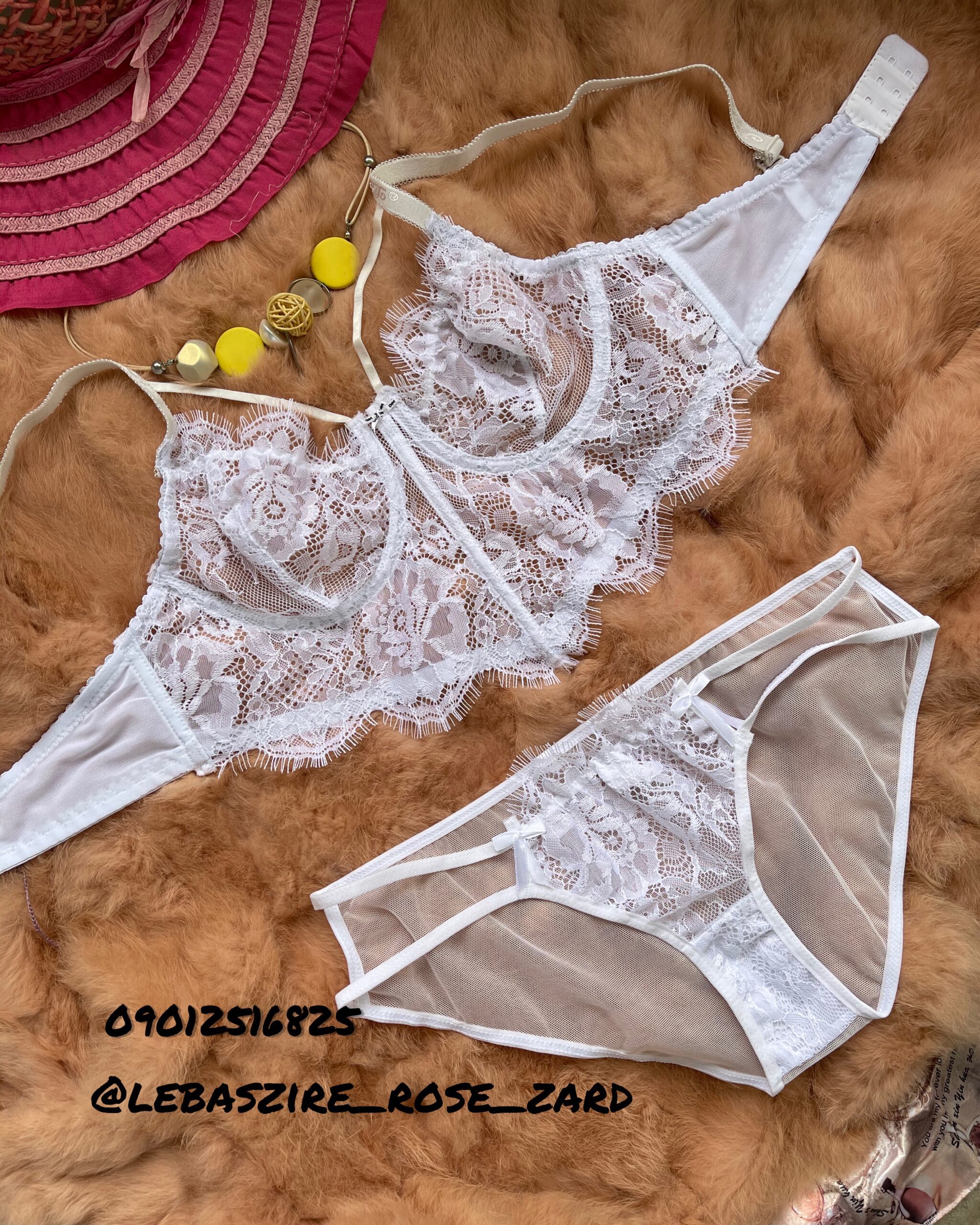 2A62B236-E402-4251-A2C3-9AD7258A39EF ست خفاشی دانتل سفید - تصویر 1